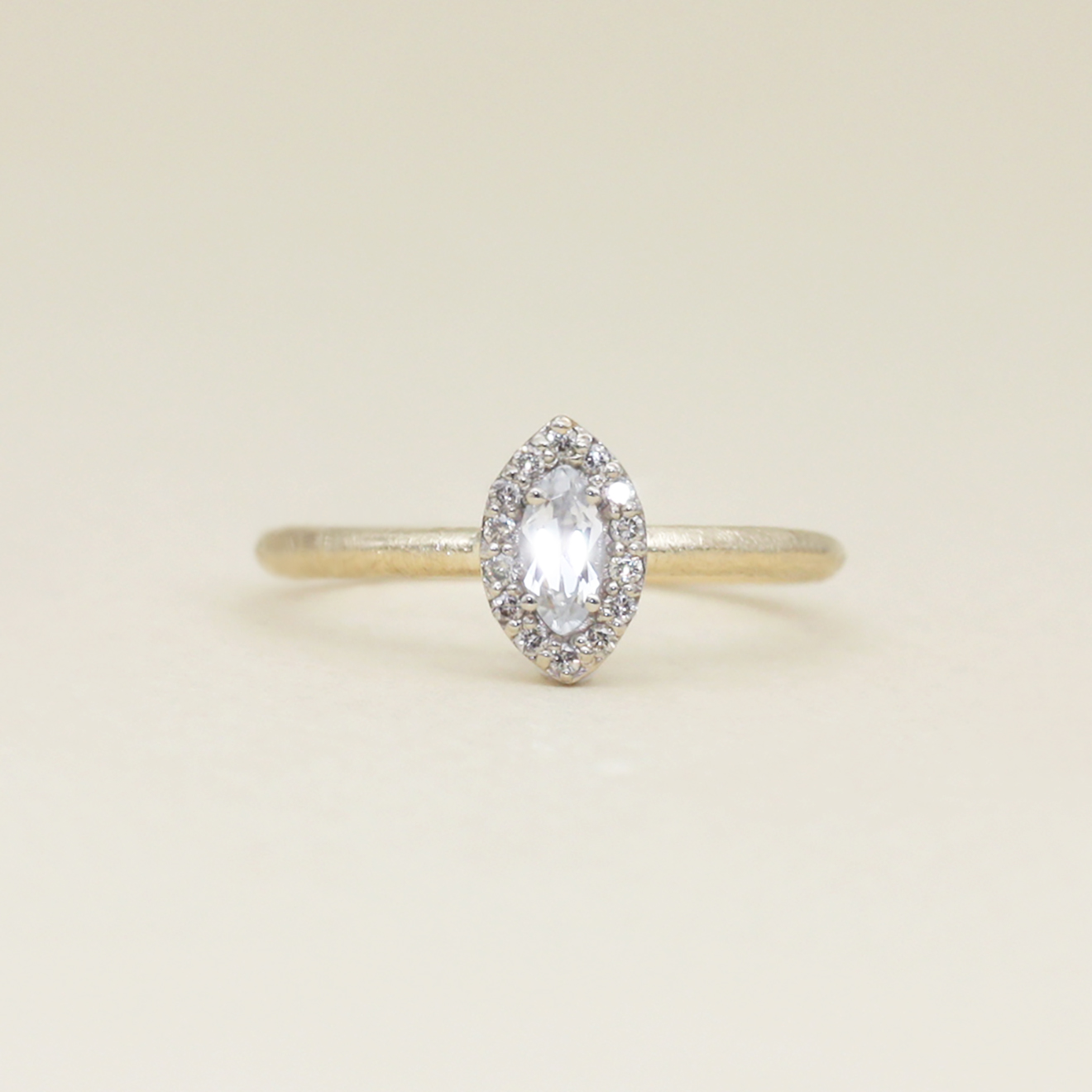 Marquise Halo Solitaire Ring